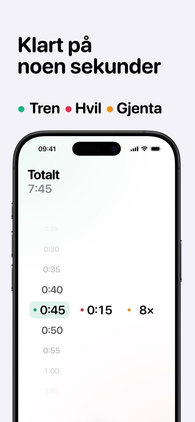 Klart på noen sekunder