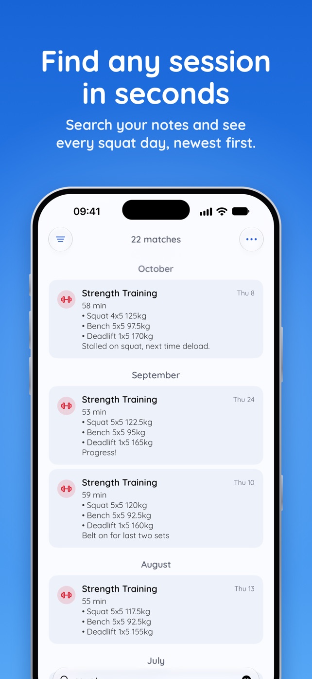 Find any session in seconds